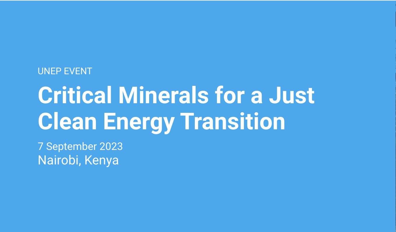 Critical Minerals for a Just Clean Energy Transition