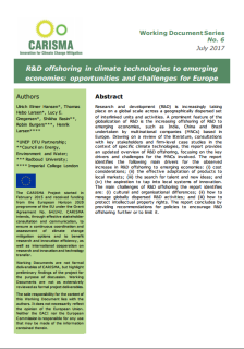R&D offshoring in climate technologies to emerging economies