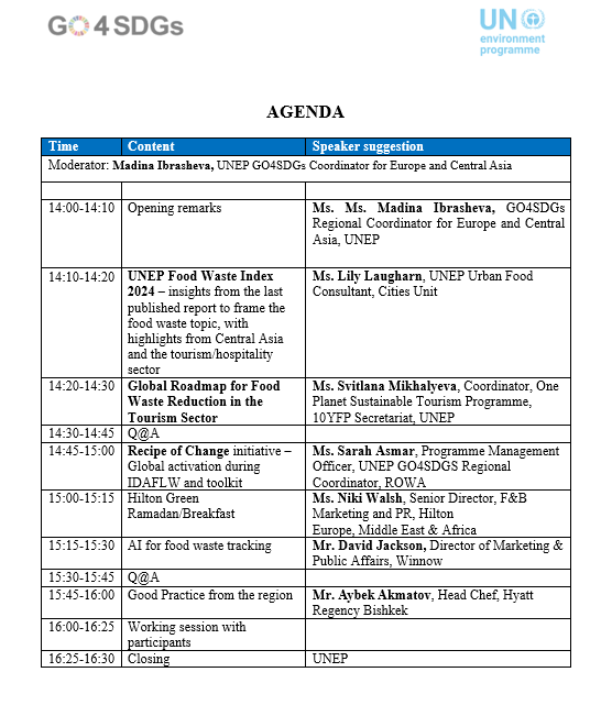 Agenda Recipe of Change workshop