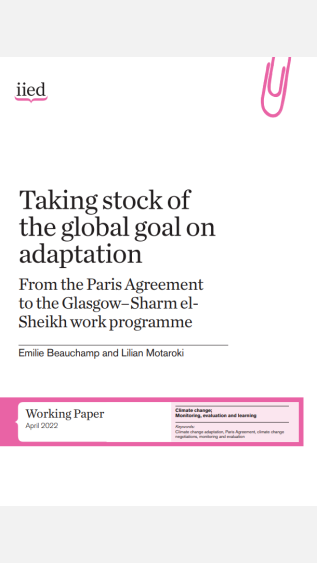 Taking Stock of the Global Goal on Adaptation: From the Paris Agreement to the Glasgow-Sharm el-Sheikh work programme