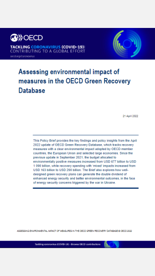Assessing environmental impact of measures in the OECD Green Recovery Database_OECD