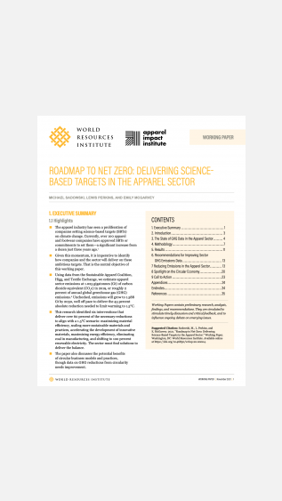 Roadmap to net zero apparel WRI