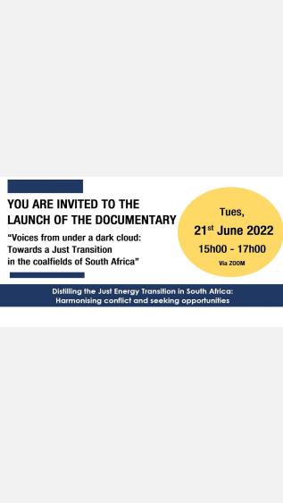 Public Event: Launch of the documentary “Voices from under a dark cloud: Towards a Just Transition in the coalfields of South Africa"