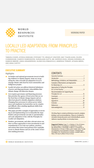 Locally Led Adaptation_From principles to practice_WRI