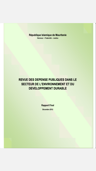 PEI-37_REVUE DES DEPENSE PUBLIQUES DANS LE SECTEUR DE L’ENVIRONNEMENT ET DU DEVELOPPEMENT DURABLE-COVER
