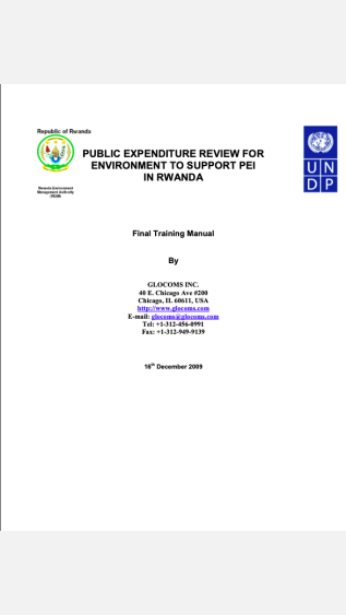 PEI-50_Public Exp. Review for Env. to support PEI in Rwanda_Final Training Manual-cover