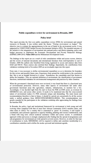 PEI-51_Public Exp.Rev_. for Env._Rwanda_2009-cover