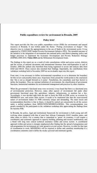 PEI-51_Public Exp.Rev_. for Env._Rwanda_2009-cover