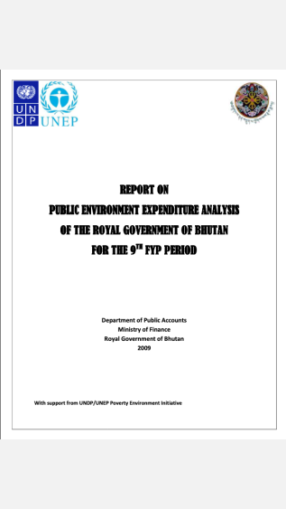 PEI-52_Report on Public Env.Exp_. Analysis of the Royal Govt of Bhutan for the 9th FYP Period_0-COVER