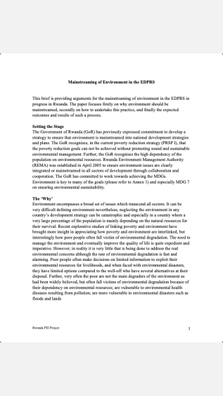 PEI-63-Mainstreaming-Env-in-EDPRS_Rwanda-COVER
