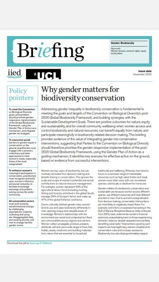 Why gender matters for biodiversity_IIED