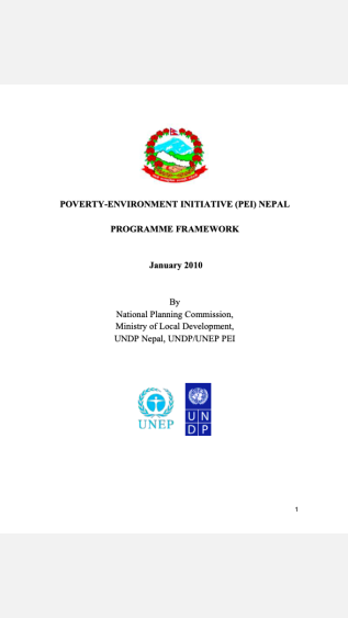PEI-49_Poverty Env.Initiative(PEI) Nepal Prog.Framework_Jan.2010-COVER