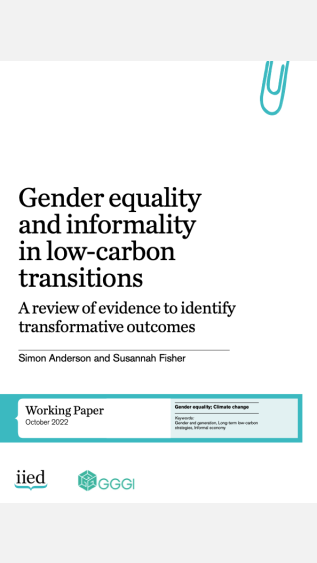 IIED_gender equality and informality in low-carbon transitions