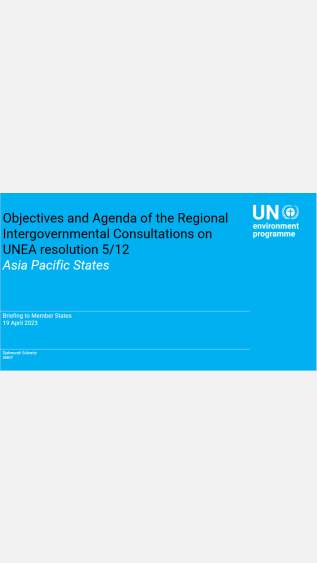 Objectives And Agenda of the Regional Intergovernmental Consultation for Asia Pacific States