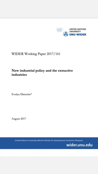 New industrial policy and the extractive industries