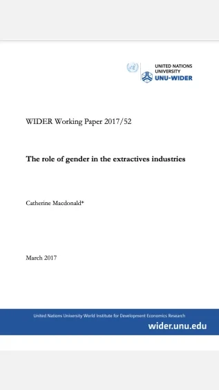The role of gender in the extractive industries