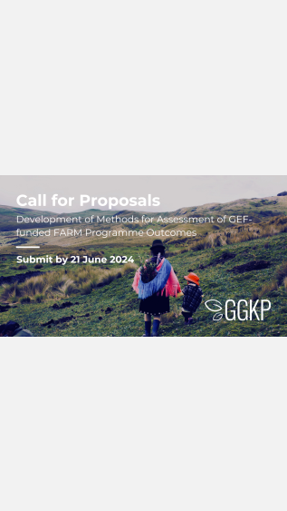 Woman and boy walking over and towards mountains. Call for Proposals: Development of Methods for Assessment of GEF-funded FARM Programme Outcomes | Submit by 10 June 2024 | GGKP
