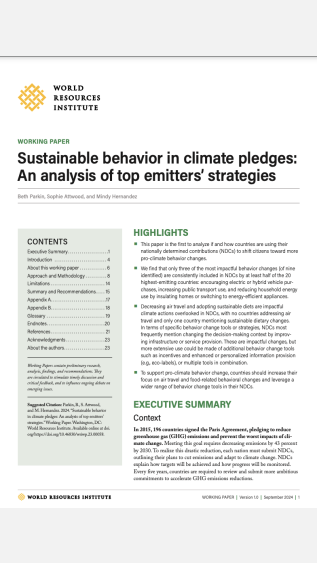 Sustainable behaviour 