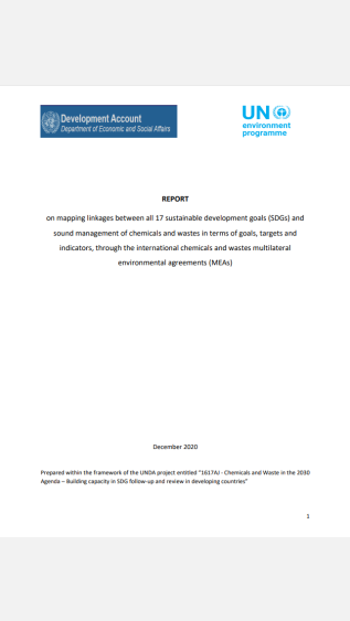 Report on mapping linkages between all 17 SDGs and sound management of chemicals and wastes