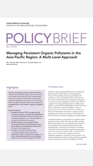 Managing Persistent Organic Pollutants in the Asia-Pacific Region: A Multi-Level Approach
