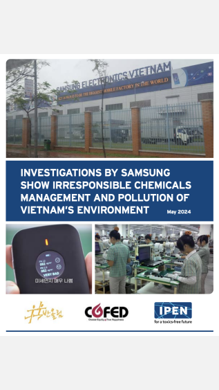  Investigations by Samsung Show Irresponsible Chemicals Management and Pollution of Vietnam’s Environment