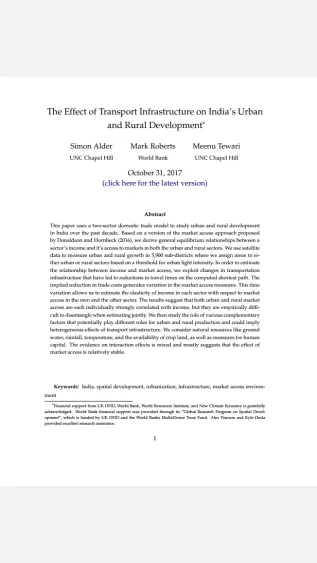 Alder_The Effect of Transport Infrastructure on Indiaâs Urban and Rural Development