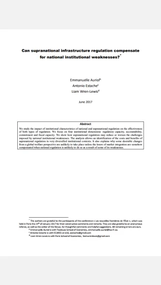 Auriol_Can supranational infrastructure regulation compensate for national institutional weaknesses