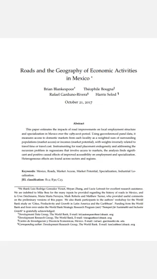 Bougna_Roads and the Geography of Economic Activities in Mexico