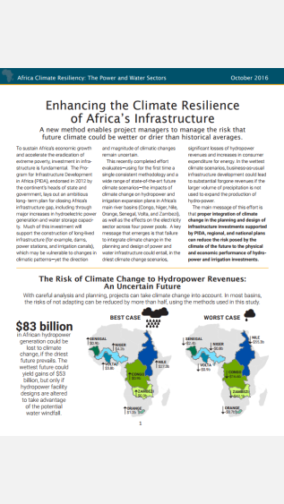 Enhancing the Climate Resilience of Africas Infrastructure