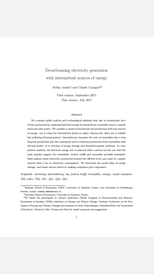 Decarbonizing electricity generation with intermittent sources of energy