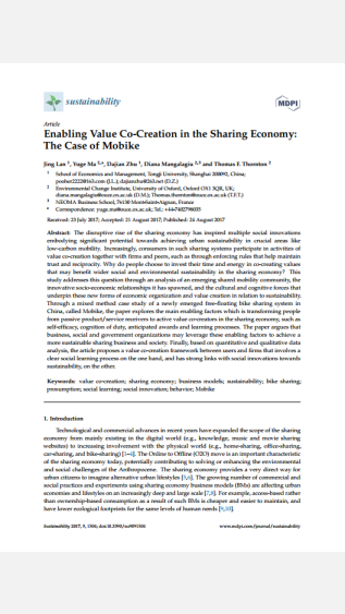 Enabling Value Co-Creation in the Sharing Economy_The Case of Mobike