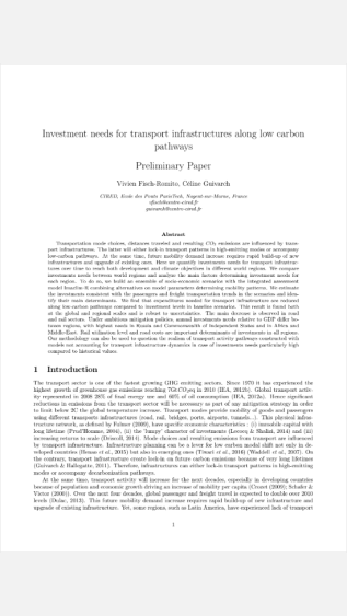 Fisch-Romito_Investment needs for transport infrastructures along low carbon pathways