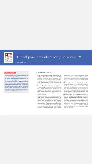 Global panorama of carbon prices in 2017