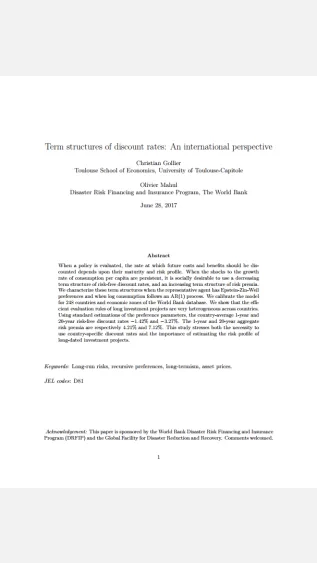 Gollier_Term Structures of Discount Rates_An international perspective