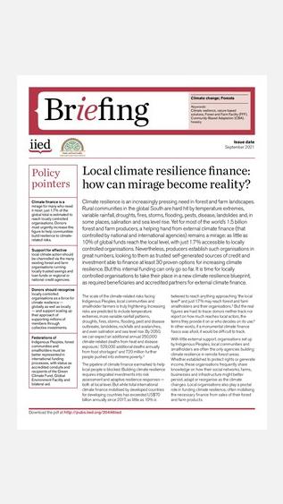 Local climate resilience finance