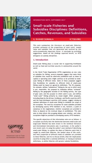 Small-scale Fisheries and Subsidies Disciplines_Definitions, Catches, Revenues, and Subsidies