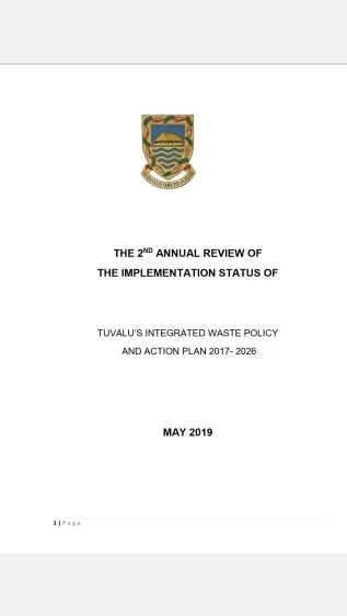 The 2nd Annual Review of the Implementation Status of Tuvaluâs Integrated Waste Policy and Action Plan 2017-2026.JPG