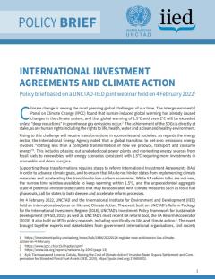 International Investment Agreements and Climate Action