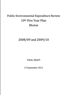 PEI-40_Public Env. Exp.Review 10th Five Year Plan Bhutan 2008-9 and 2009-10-COVER