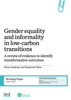 IIED_gender equality and informality in low-carbon transitions