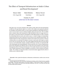 Alder_The Effect of Transport Infrastructure on Indiaâs Urban and Rural Development