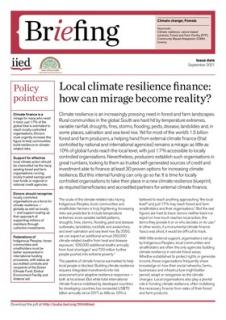 Local climate resilience finance