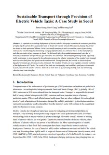 Kang_Sustainable Transport through Provision of Electric Vehicle Taxis_A Case Study in Seoul