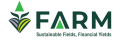 FARM Logo - FARM with Sustainable Fields, Financial Yields underneath