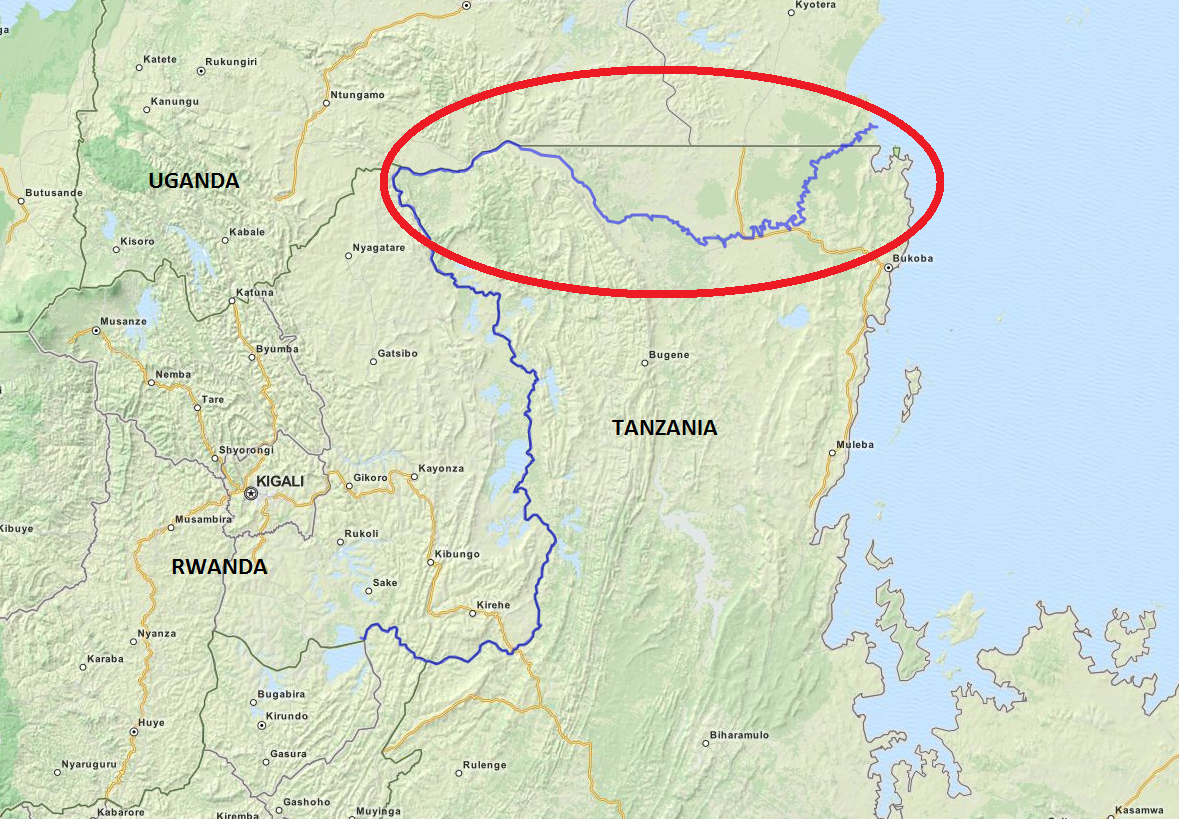 Kagera River on Openstreetmap, Wikimedia Kagera River on Openstreetmap, Wikimedia